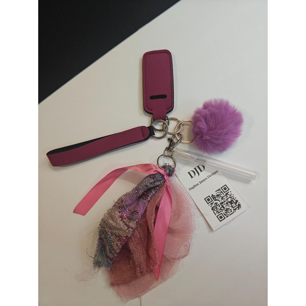 Pink Tassel Bag Charm Set